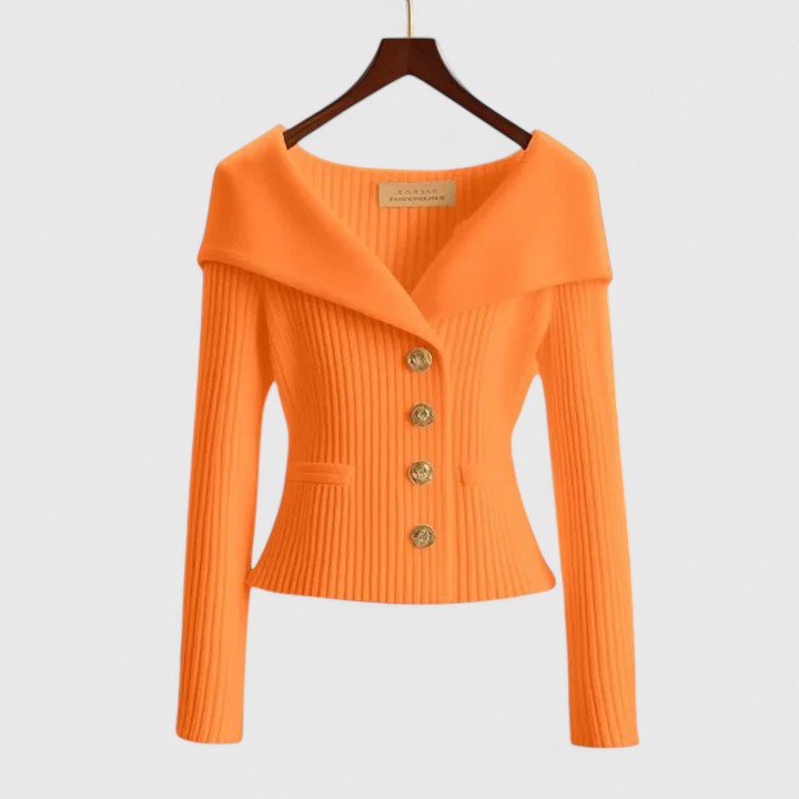 Charity | Ribbed Knit Cardigan with Buttons