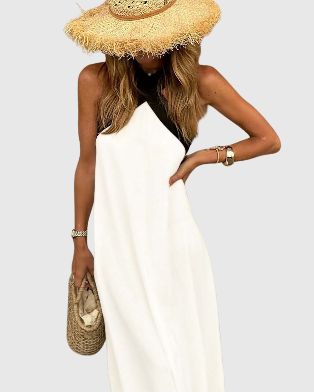 Esperanza | Crossover Halter Neck Maxi Dress
