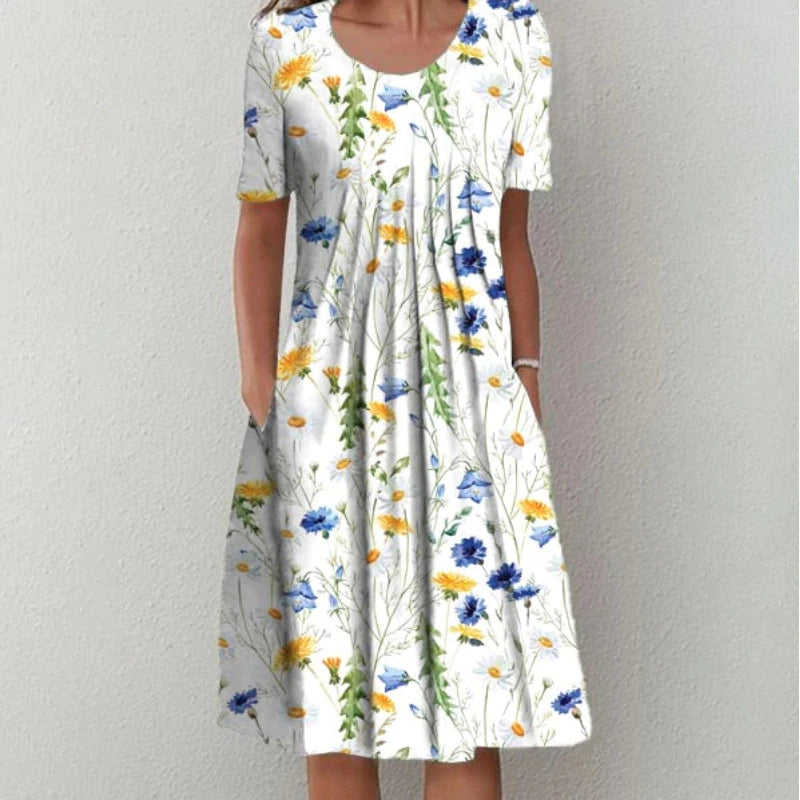Aisha | Floral Print Midi Dress