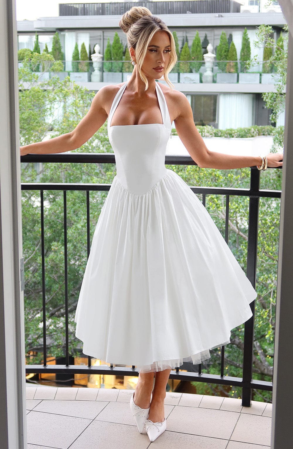 Eleanor | Halter Midi Elegant Dress