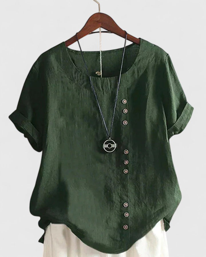 Gladys | Short Sleeve Button Blouse
