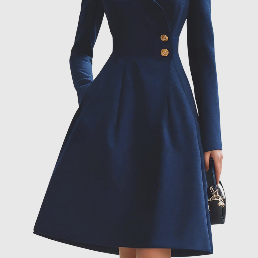 Cleopatrae | Navy Blue Tailored A Line Dress
