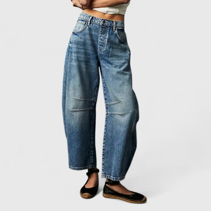 Betsy | Wide Leg Barrel Jeans with Pockets