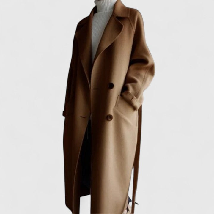 Arlene | Oversized Longline Wool Coat with Lapel