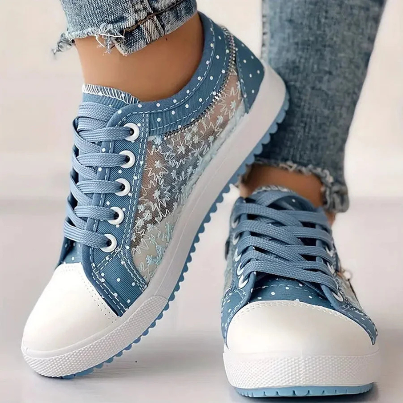 Spencer | Floral Mesh Lace-Up Sneakers