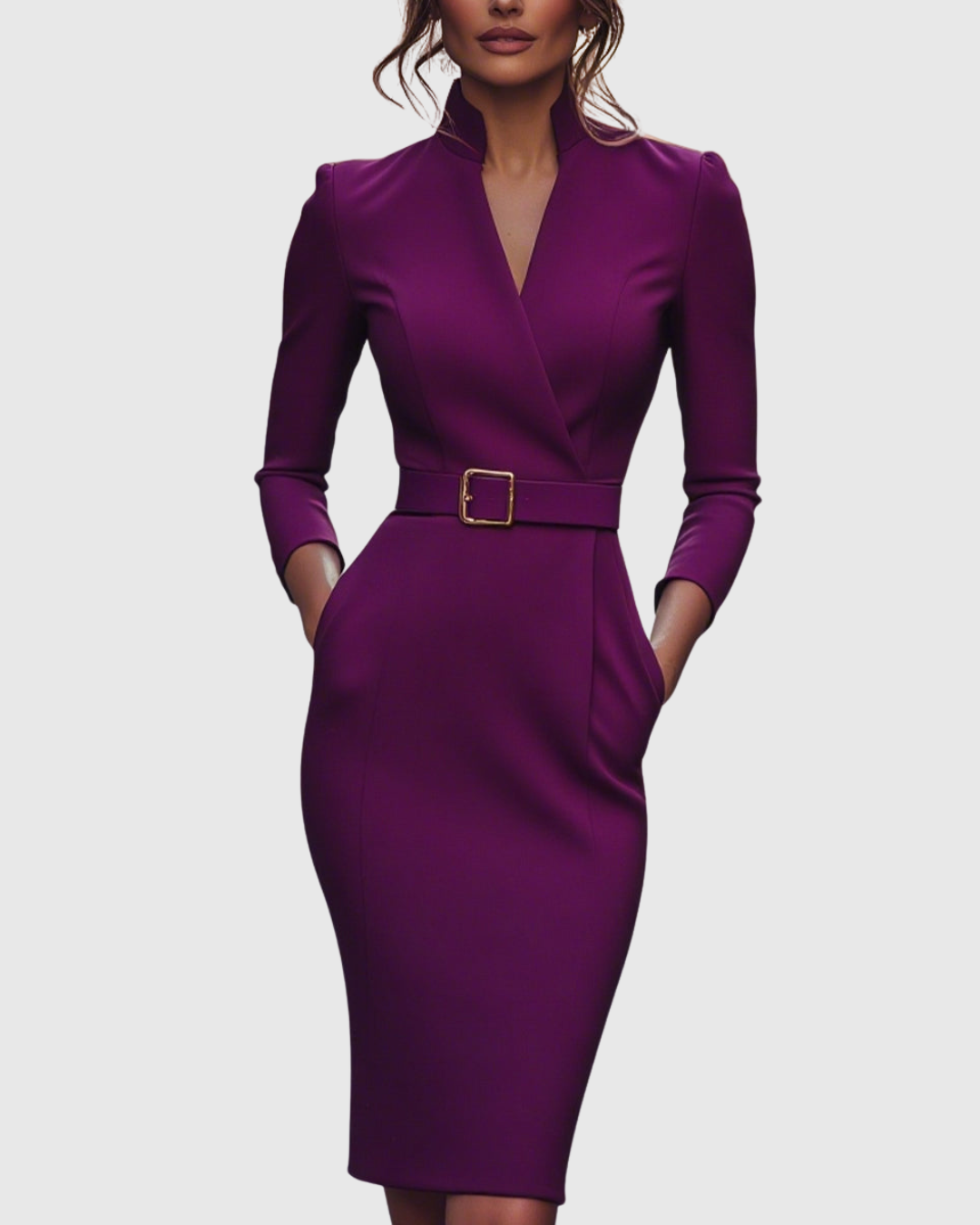 Deneen | Mock Wrap Midi Dress