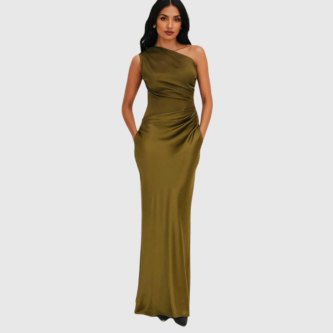 Della | Satin One Shoulder Gown Dress