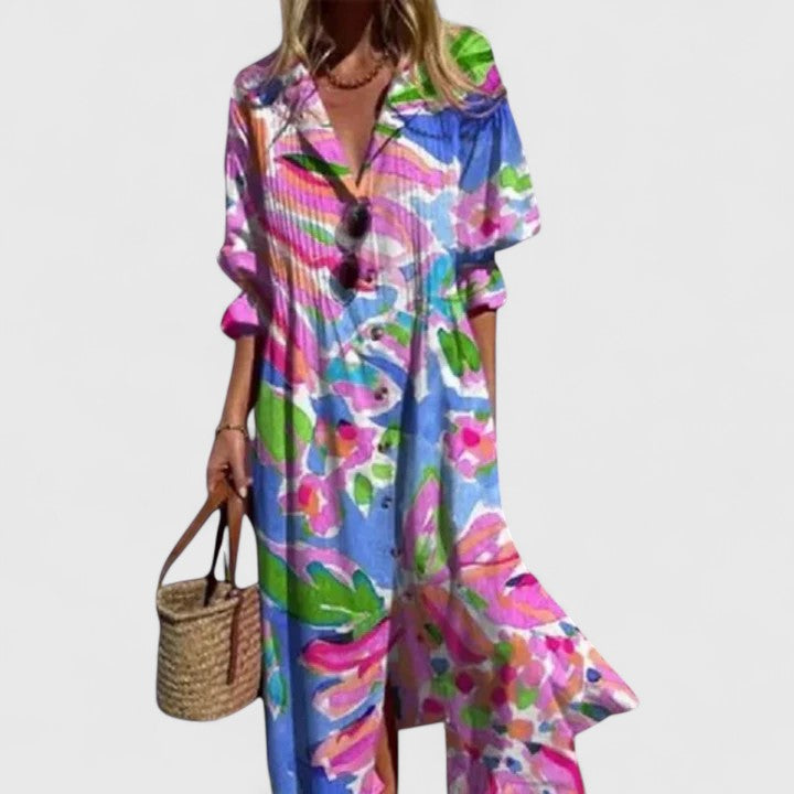 Davinia | Vibrant Boho Midi Dress