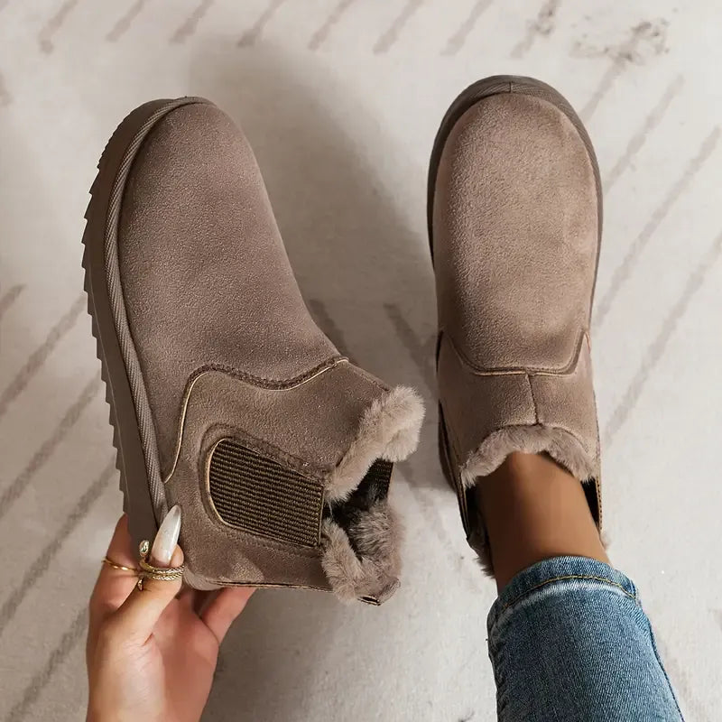 Karla | Faux Fur Lined Ankle Chelsea Boots