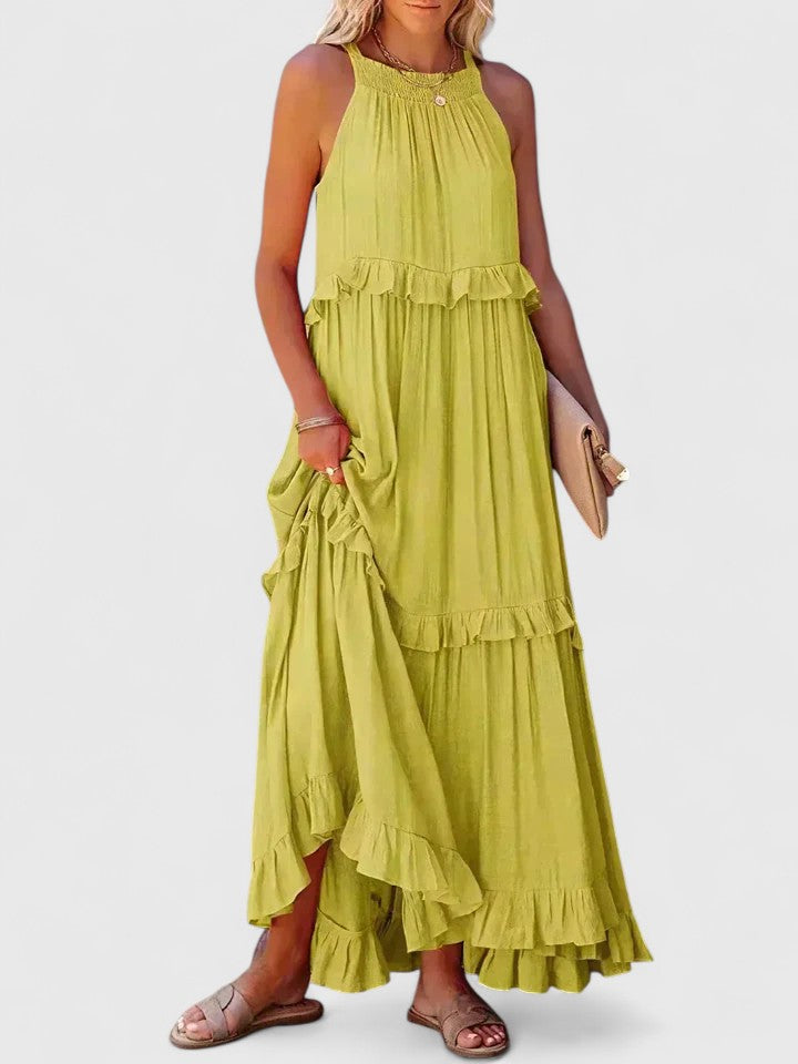 Lyric | Sleeveless Tiered Ruffle Maxi Dress