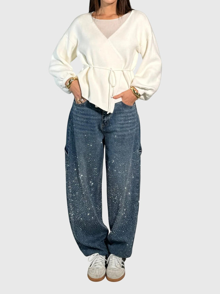 Azaria | Sparkle Embellished Wide Leg Jeans
