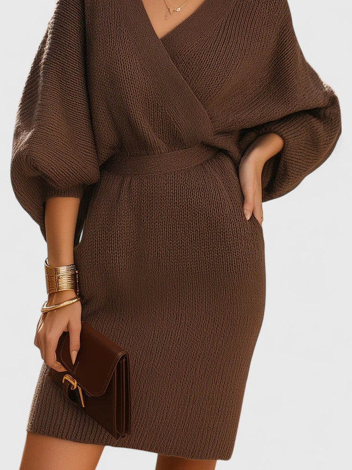 Darcy | Wrap Bishop Sleeve Dress