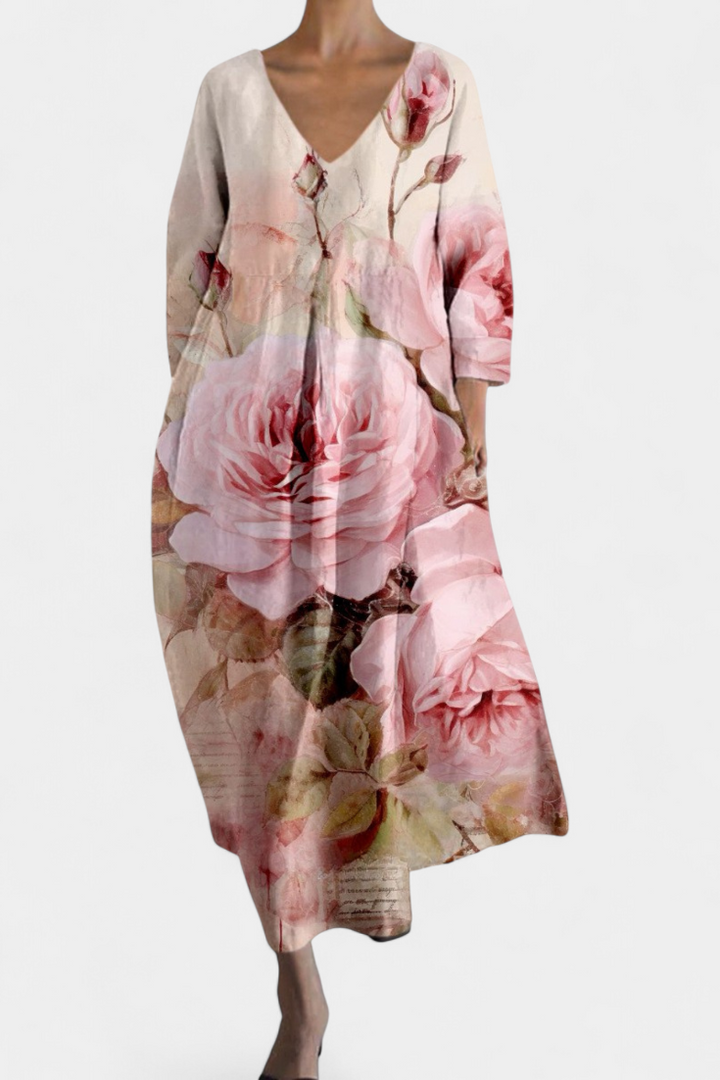 Annina | Comfortable V-Neck Midi Dress