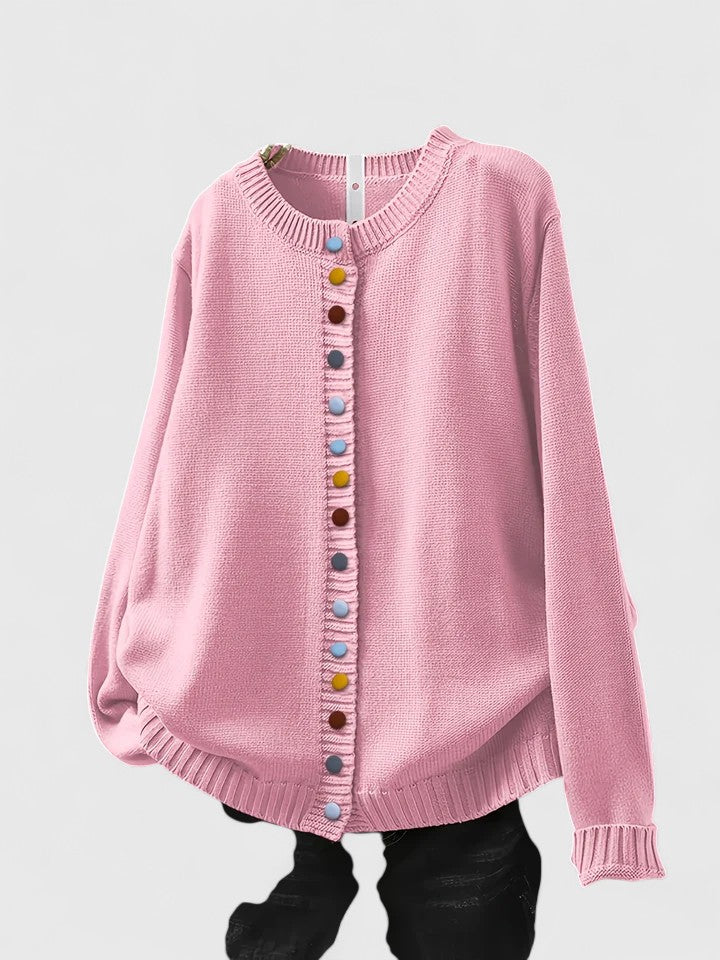 Ada | Button-Up Knit Cardigan with Long Sleeves