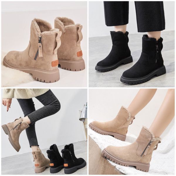 Juliana | Faux Fur Lined Ankle Boots with Zipper