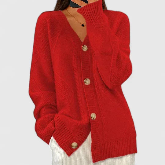 Ellie | Cable Knit Cardigan with Buttons
