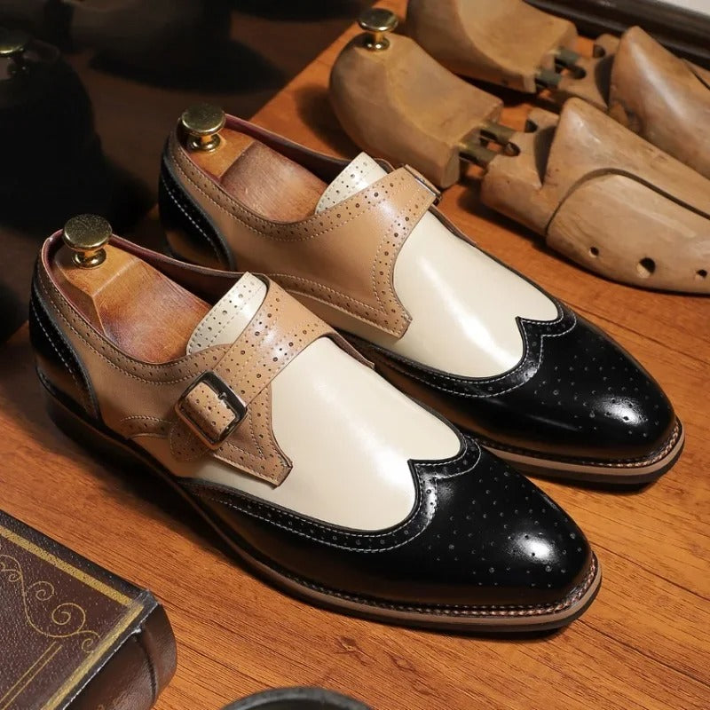 Colton | Two-Tone Monk Strap Shoes