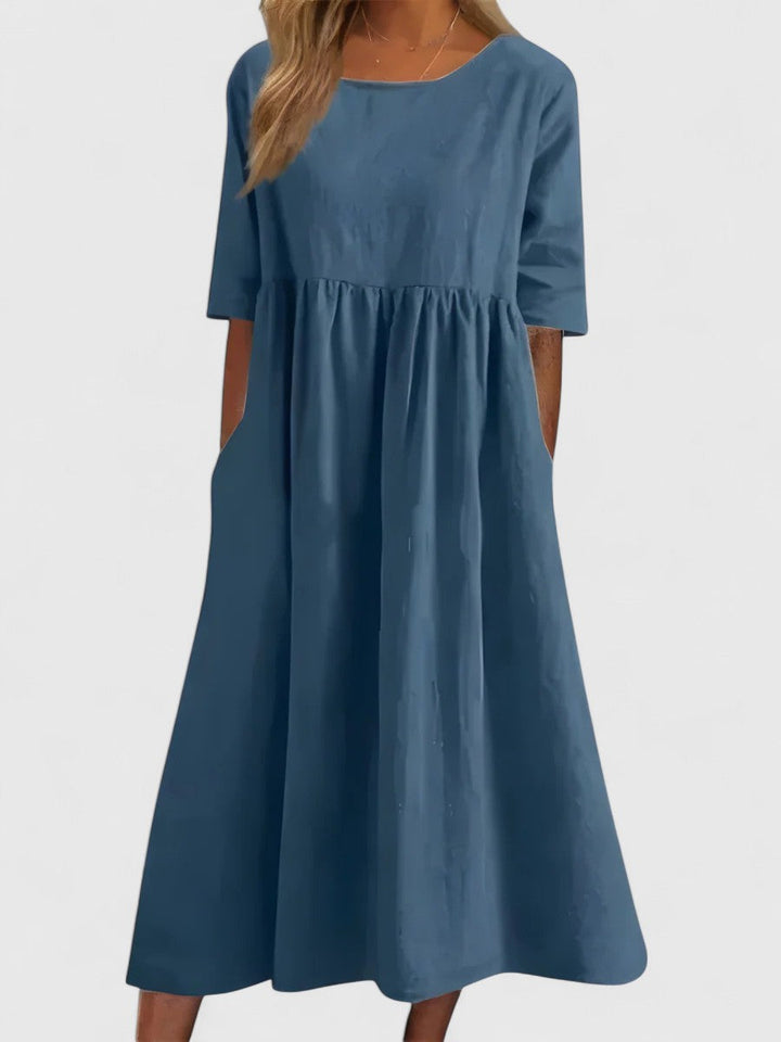 Bexley | Empire Waist Midi Dress with Pockets
