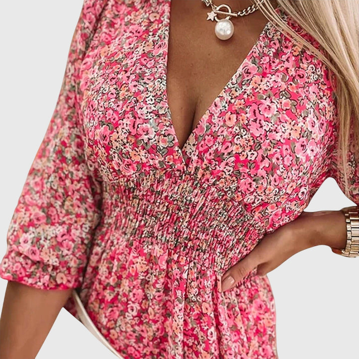 Elena | Floral Puff Sleeve Mini Dress