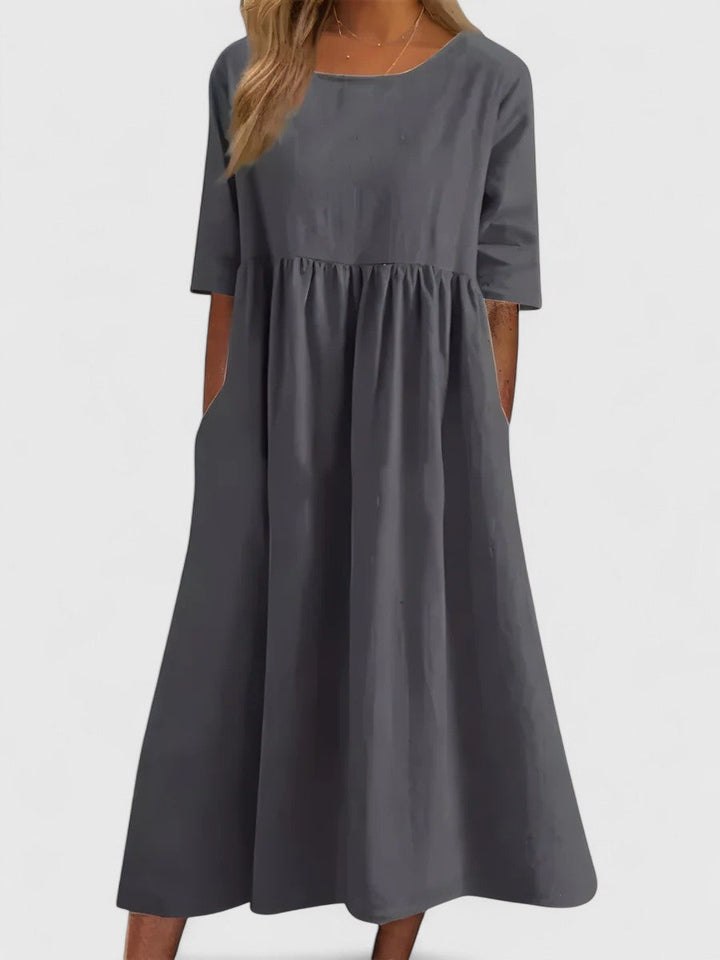 Bexley | Empire Waist Midi Dress with Pockets