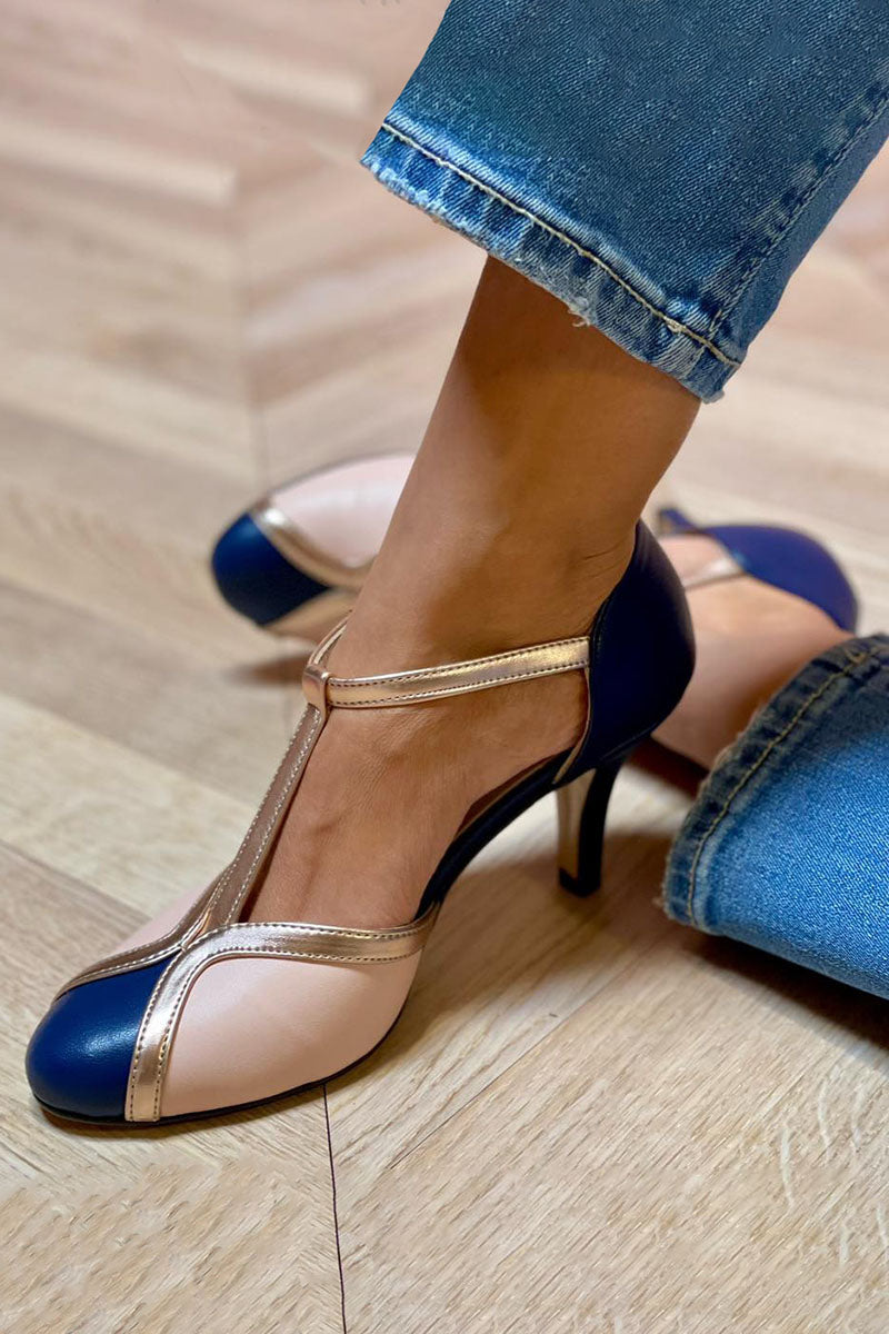 Gigi | Nude T-Strap Mary Jane Heels