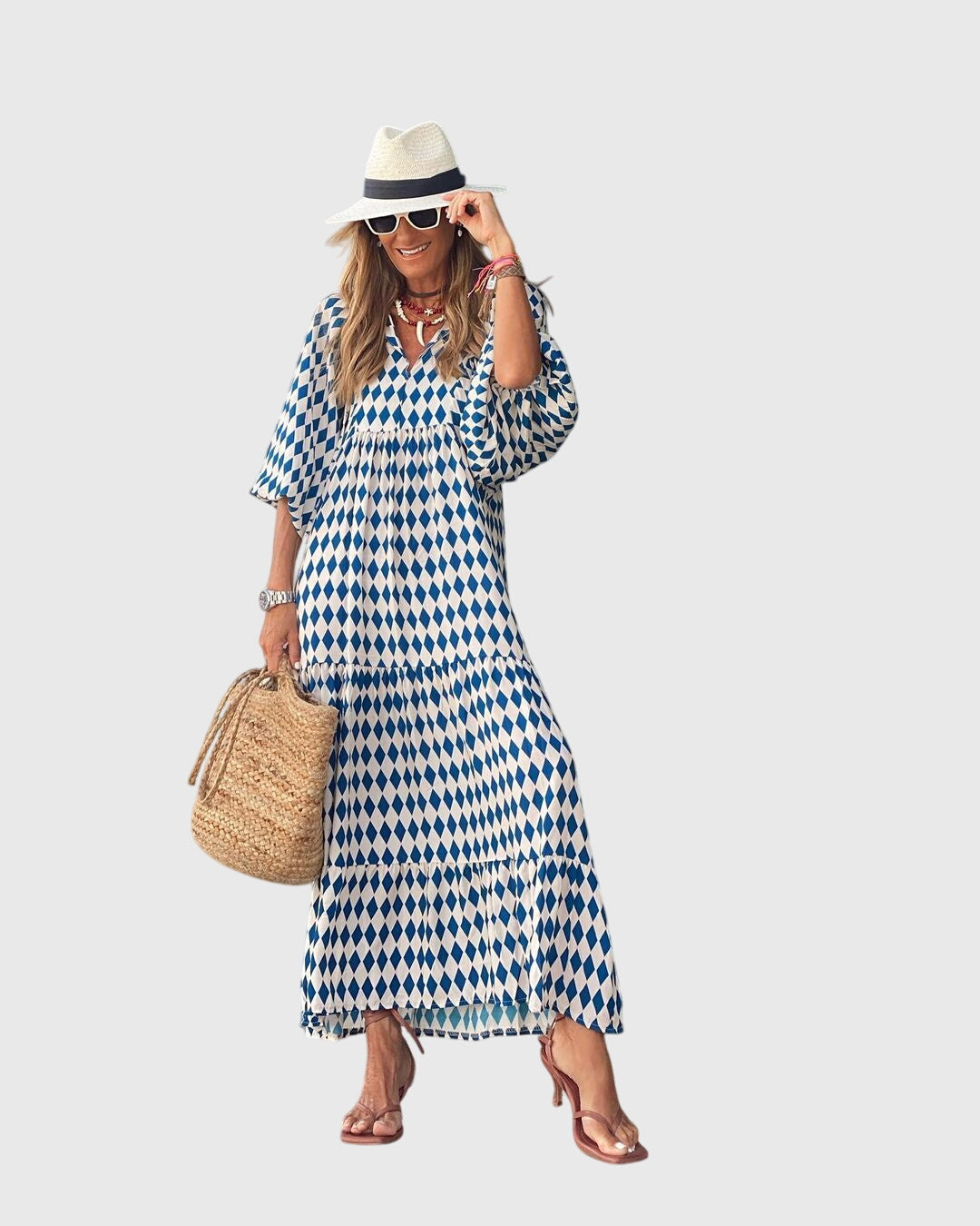 Fleurine | Floral Print Boho Maxi Dress Long Sleeve