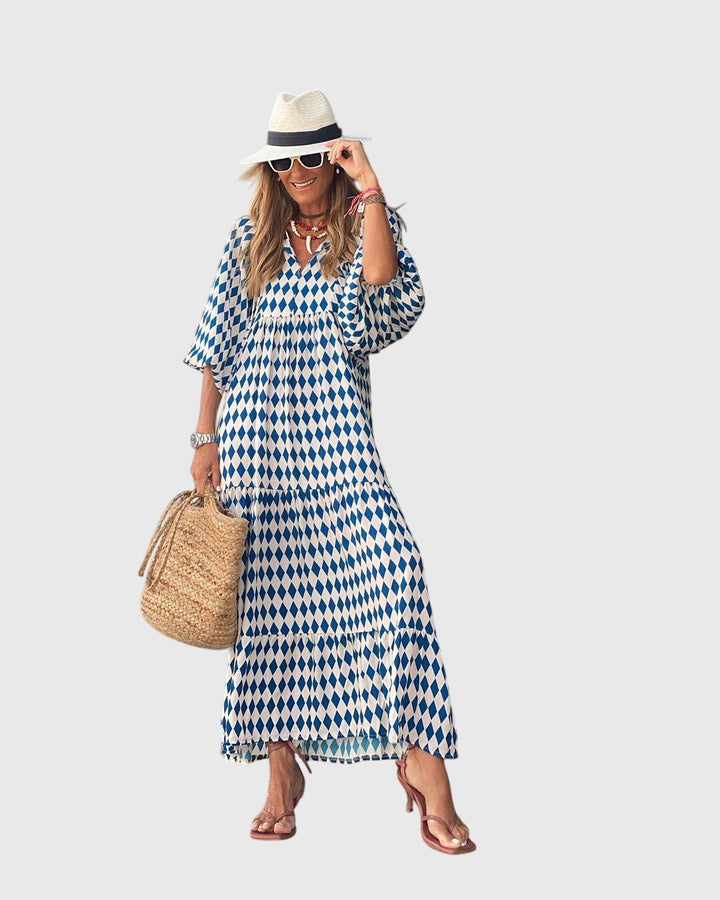 Fleurine | Floral Print Boho Maxi Dress Long Sleeve