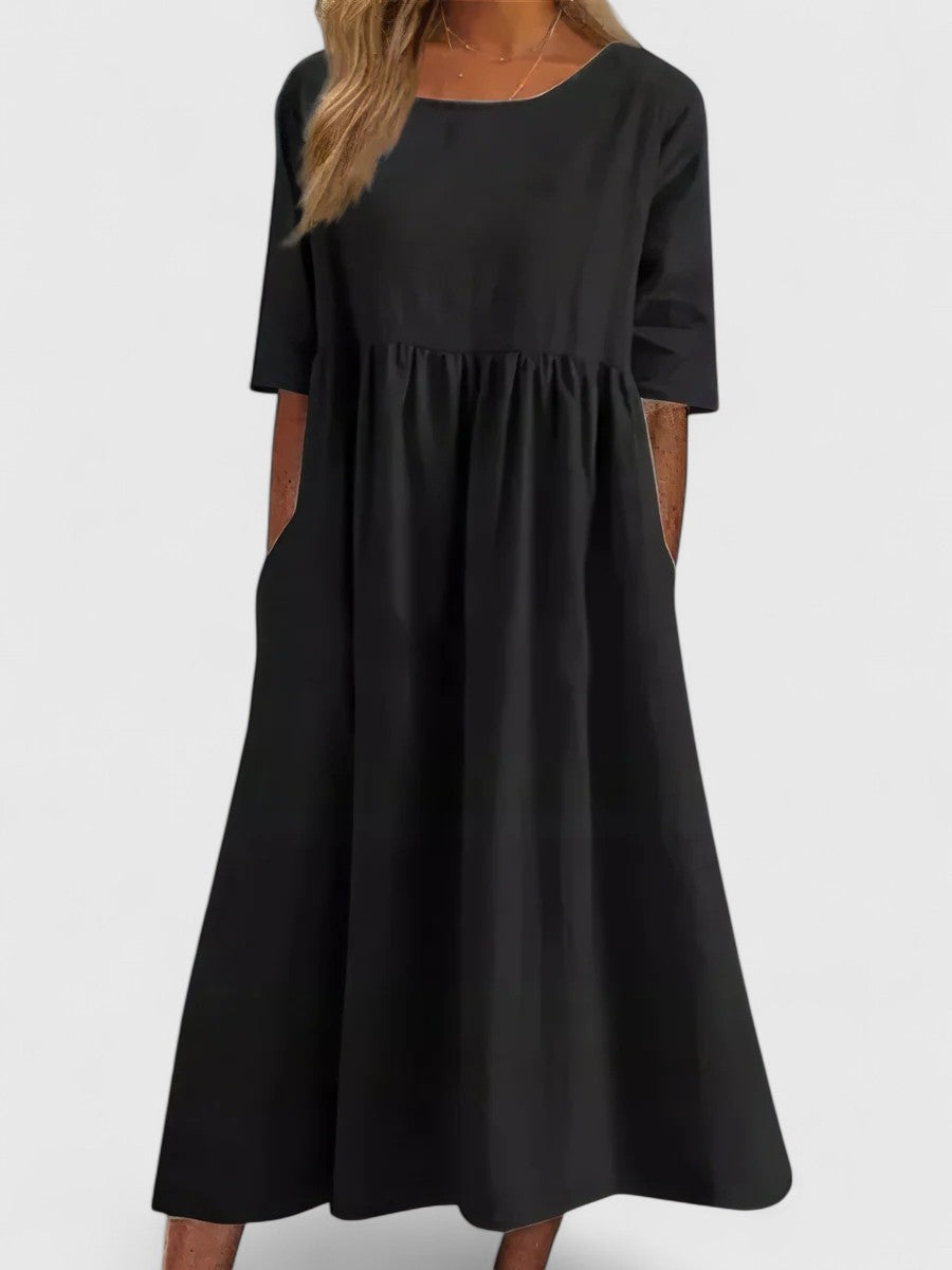 Bexley | Empire Waist Midi Dress with Pockets