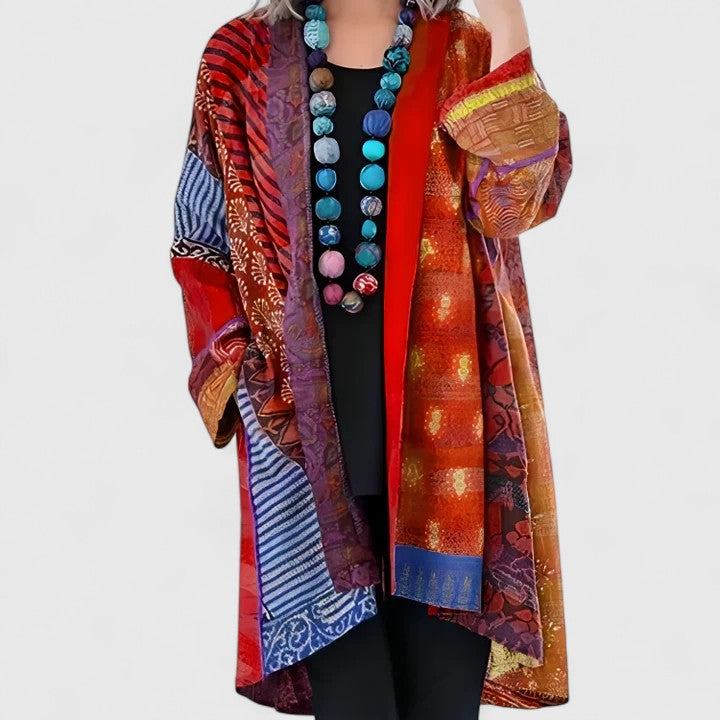 Ginevra | Patchwork Kimono Cardigan with Long Sleeves