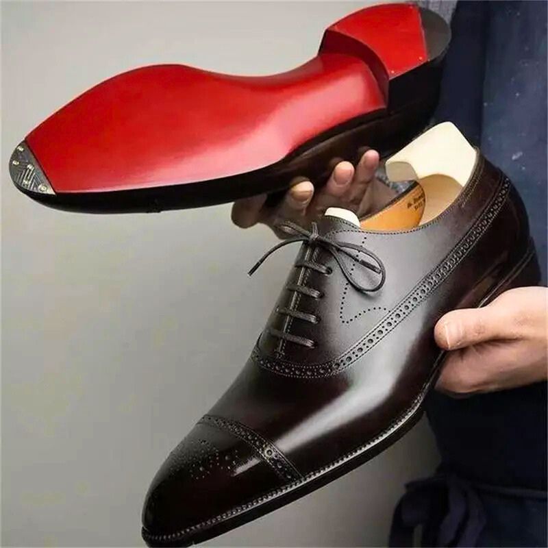 Caden | Perforated Cap Toe Oxford Shoes