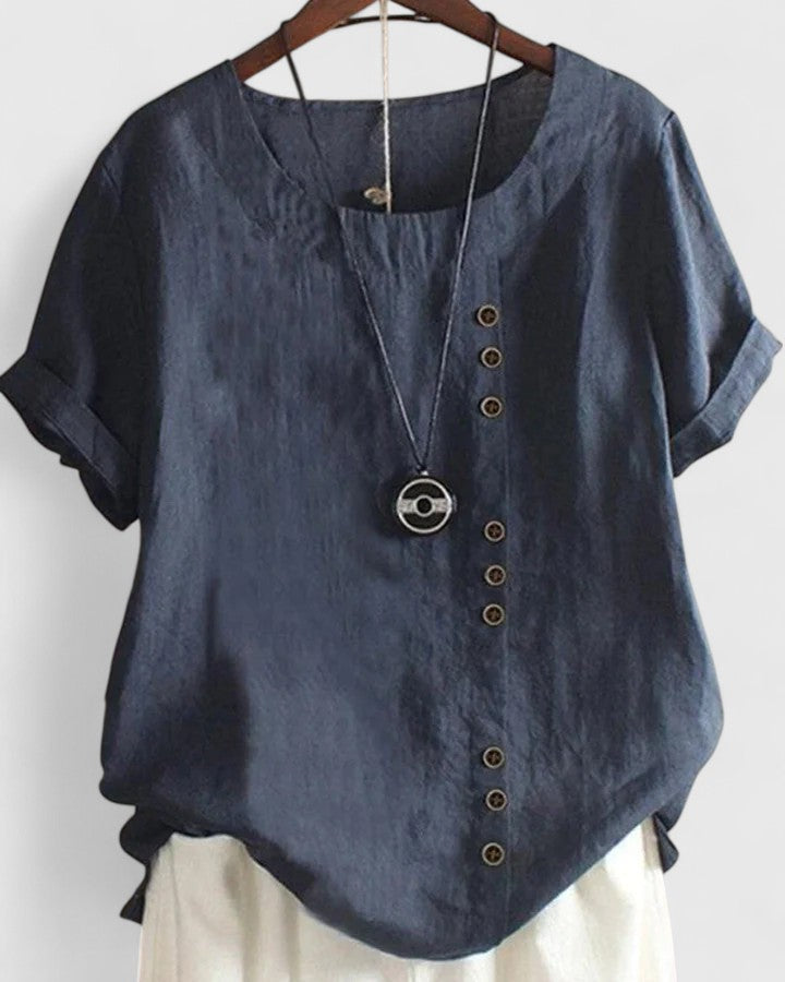 Gladys | Short Sleeve Button Blouse