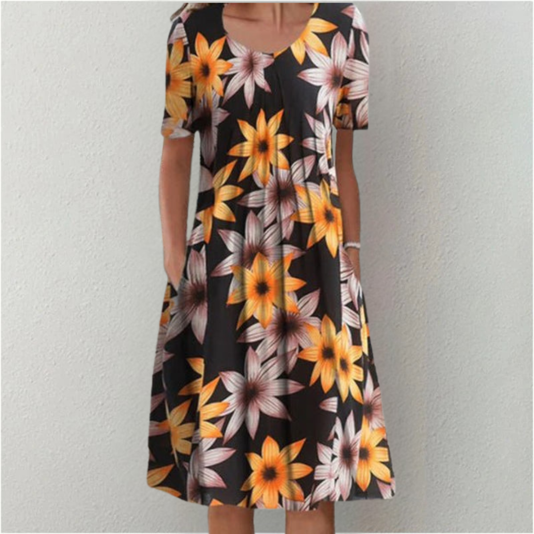 Aisha | Floral Print Midi Dress