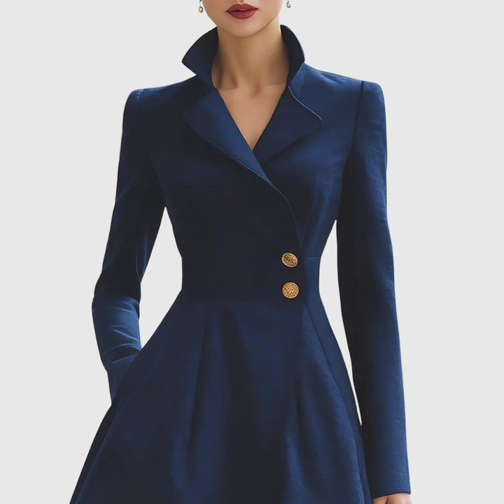 Cleopatrae | Navy Blue Tailored A Line Dress
