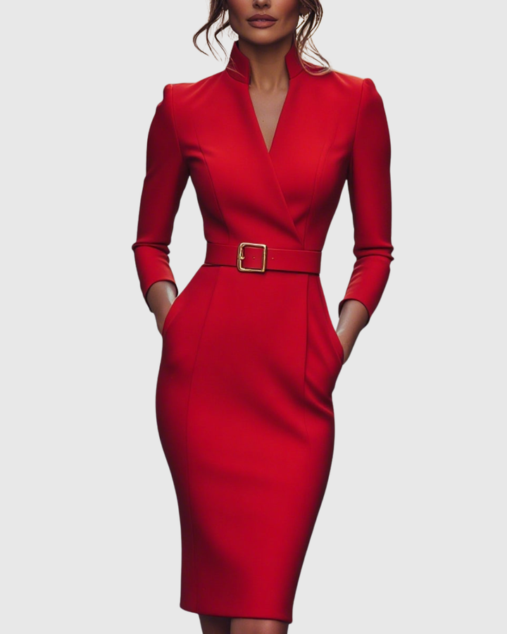 Deneen | Mock Wrap Midi Dress