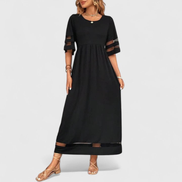 Marlowe | Empire Waist Maxi Dress with Mesh Sleeves