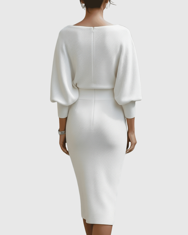 Daniela | Draped Batwing Midi Dress