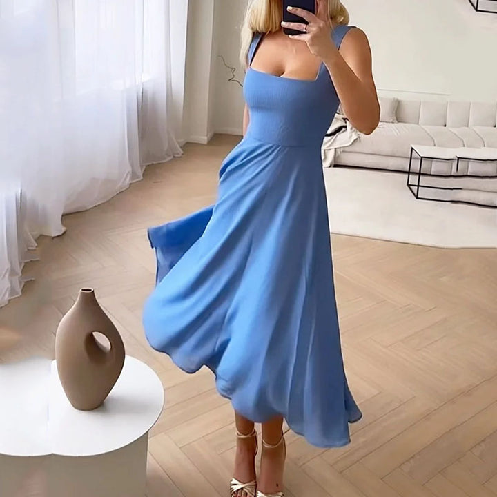 Deyanira | Square Neck Elegant Midi Dress