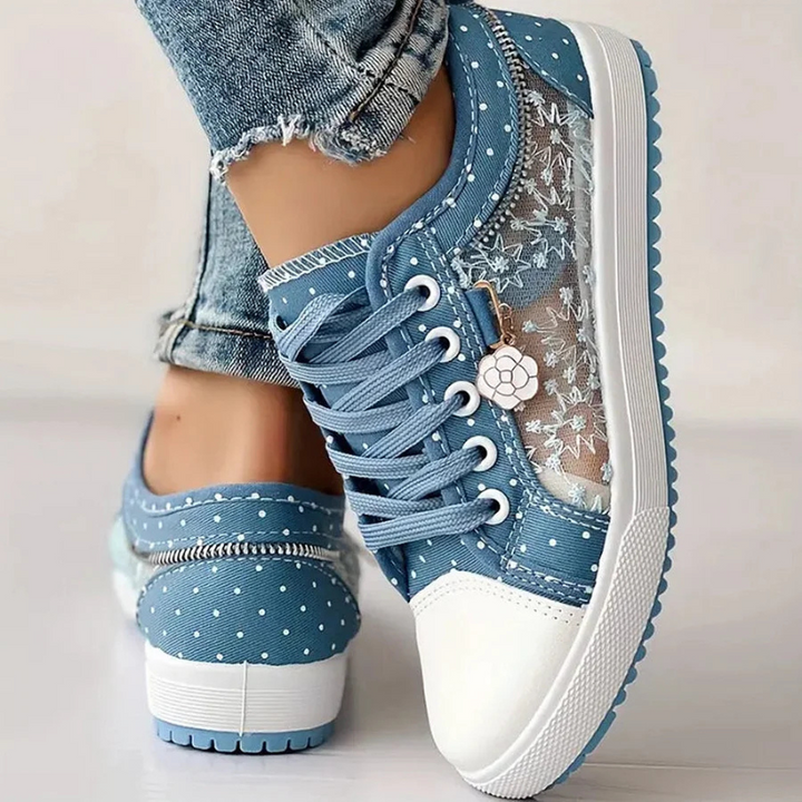Spencer | Floral Mesh Lace-Up Sneakers