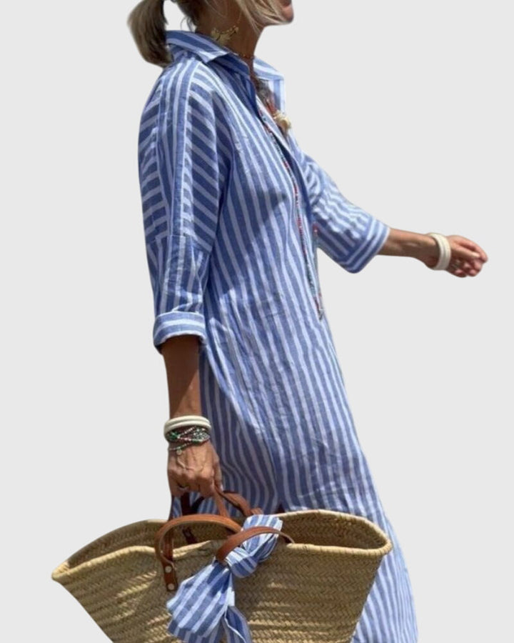 Margot | Striped Midi Dress
