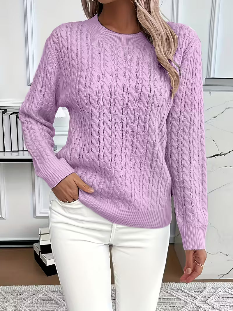 Eulalia | Cable Knit Sweater with Crew Neck