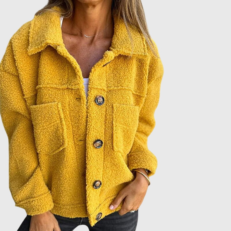 Calliope | Button-Up Sherpa Jacket with Pockets
