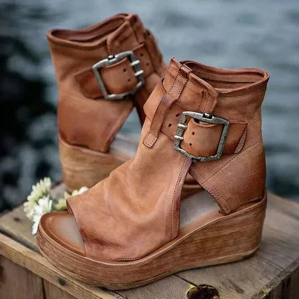 Adriana | Ankle Buckle Wedge Sandals