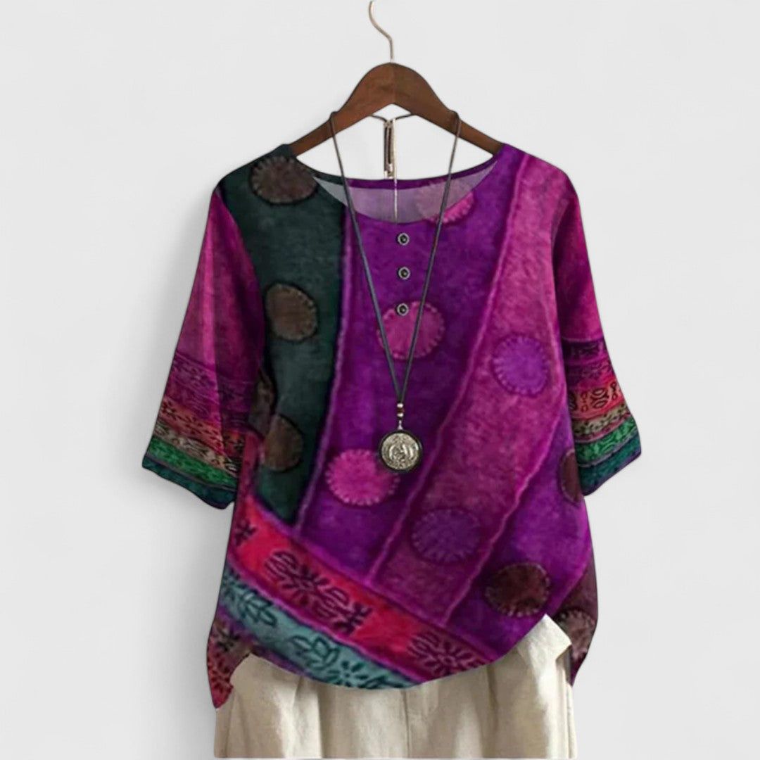 Ashely | Patchwork Boho Top