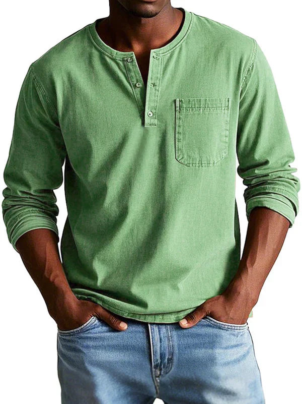 Cole | Casual Henley Long-Sleeve Shirt