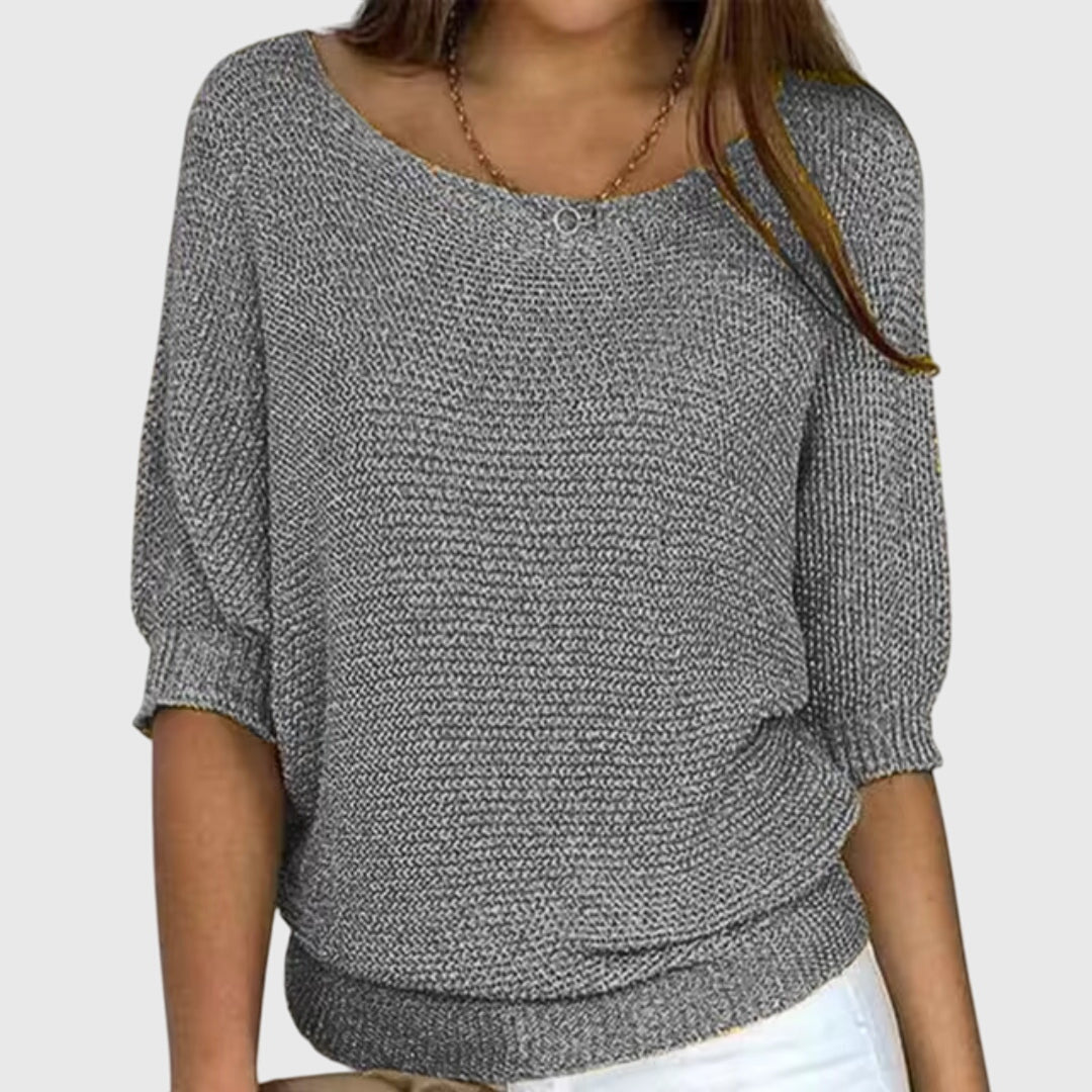 Julie | Lightweight Knit Sweater with Boat Neck