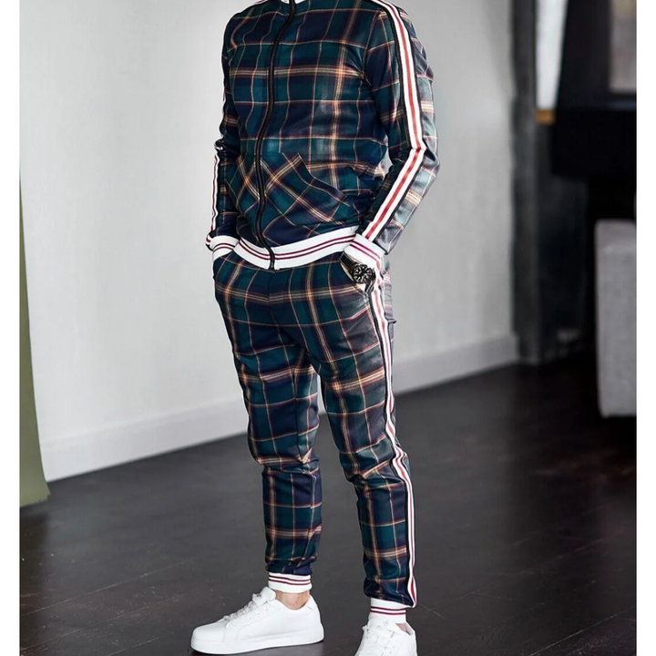 Angelo | Plaid Jogging Tracksuit Set