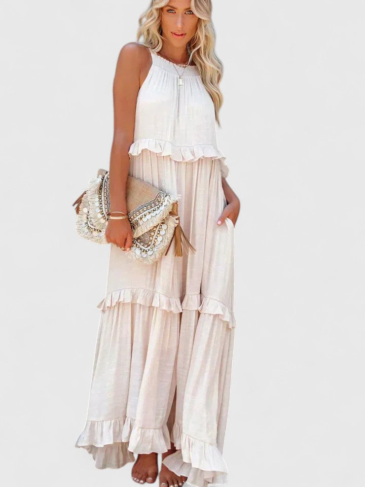 Lyric | Sleeveless Tiered Ruffle Maxi Dress