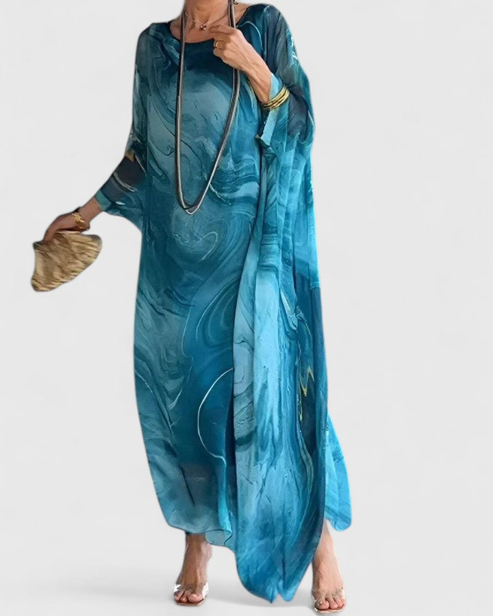 Brielle-Anne | Abstract Print Caftan Maxi Dress