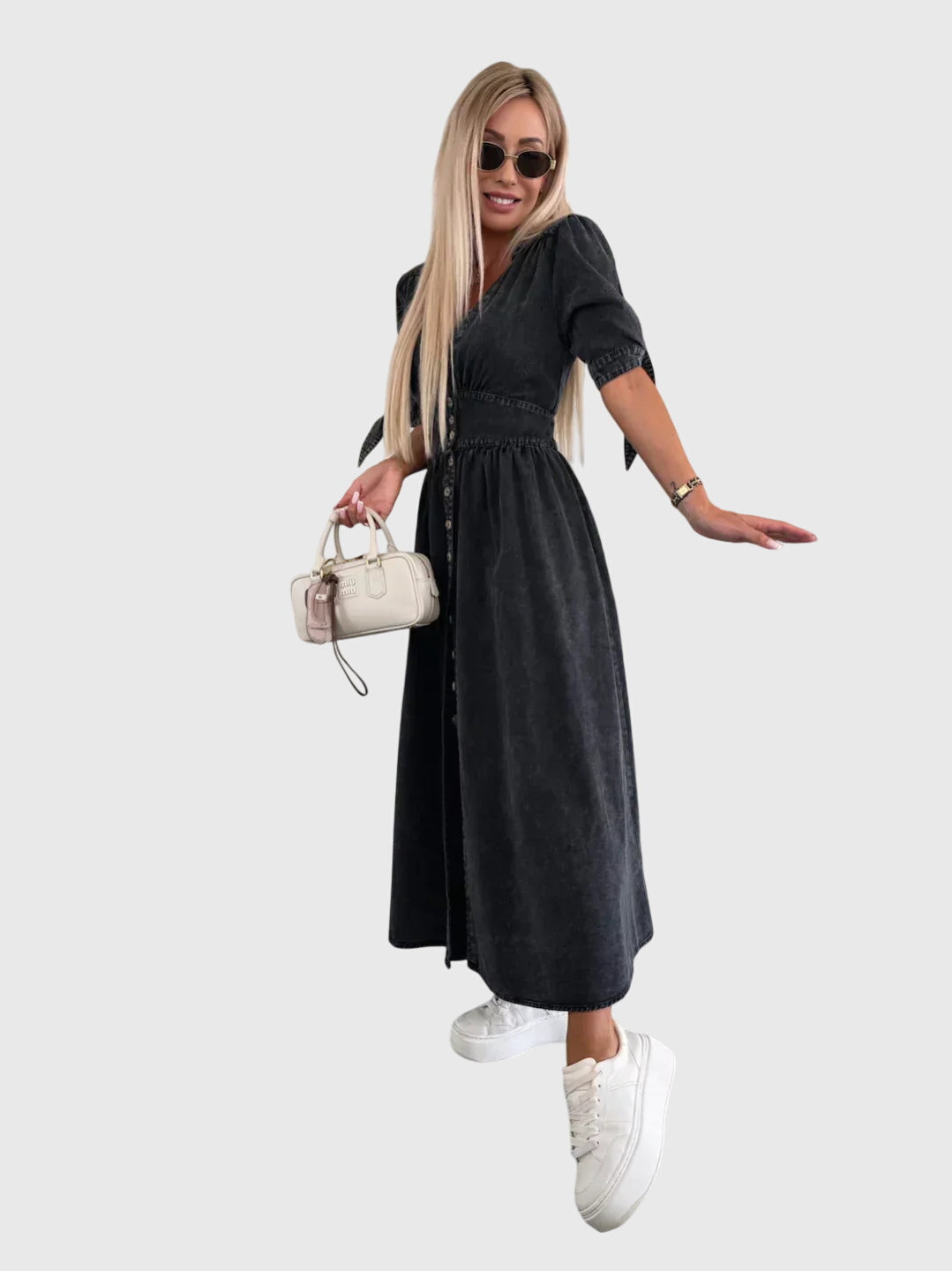 Annamarie | Elegant Denim Midi Dress