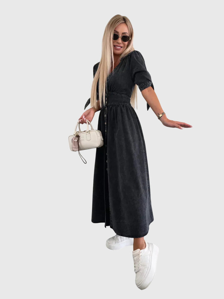 Annamarie | Elegant Denim Midi Dress